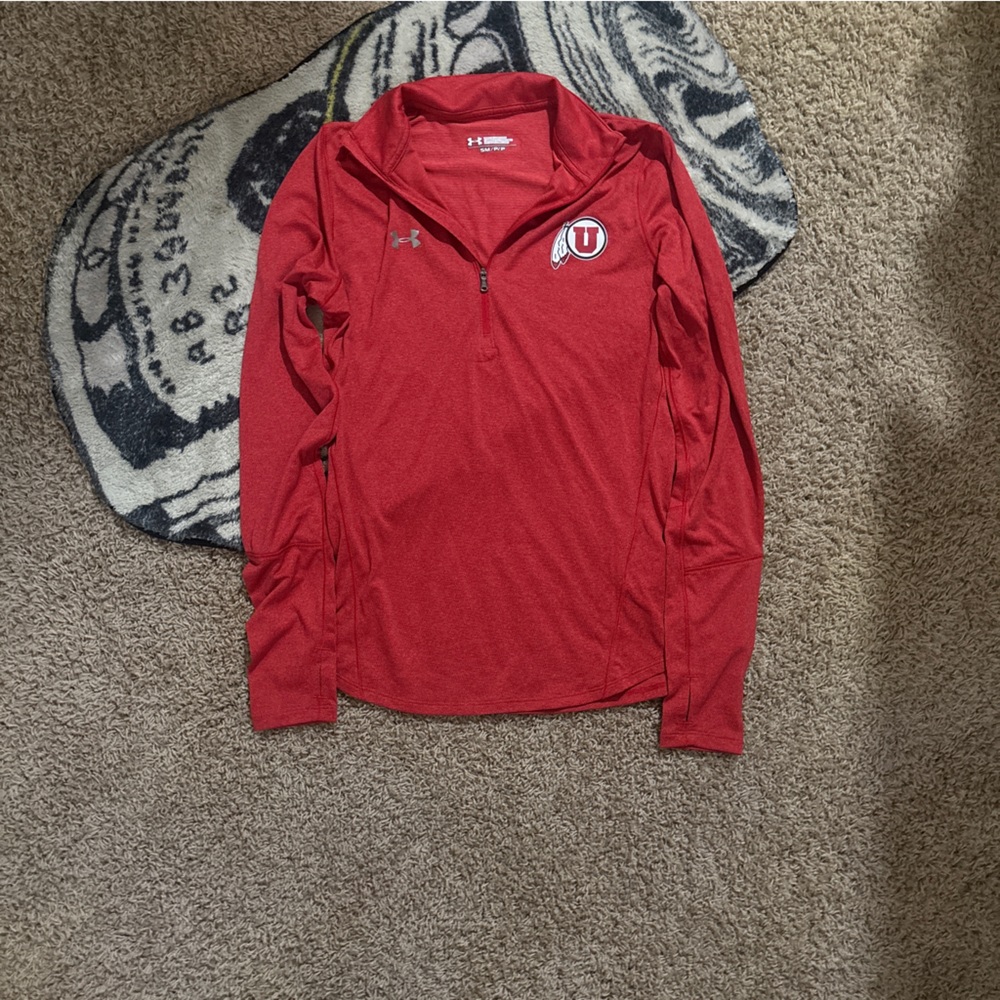 Under Armour Red Athletic Quarter Zip Pullover